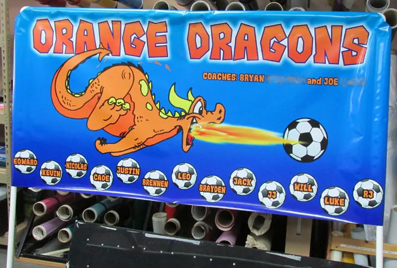 Orange Dragons Kid’s Sports Team Banner Laguna Niguel