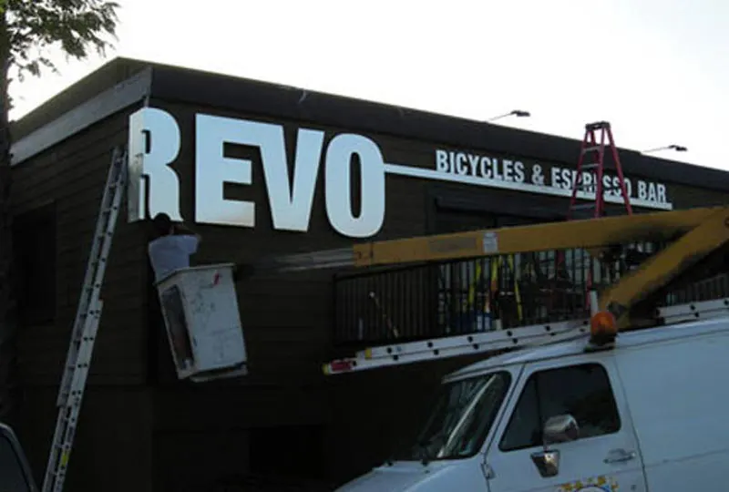 Revo Bicycles & Espresso Bar Sign