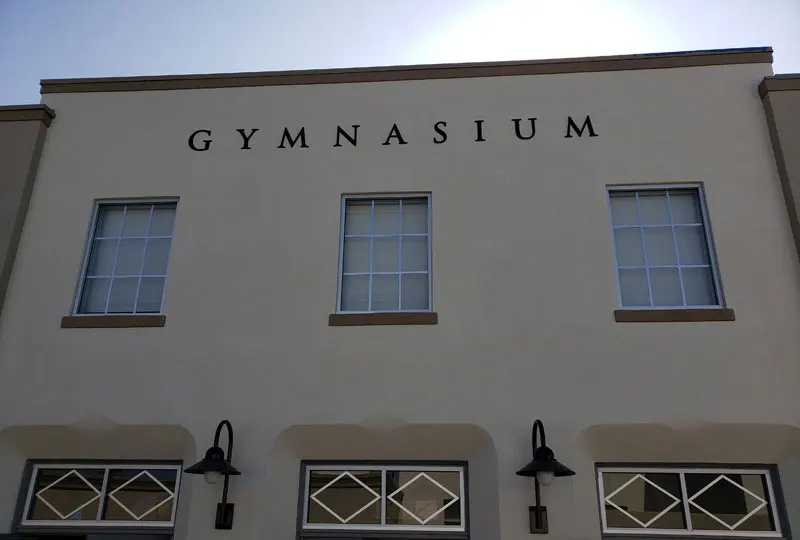 Exterior gym sign in Laguna Beach, CA