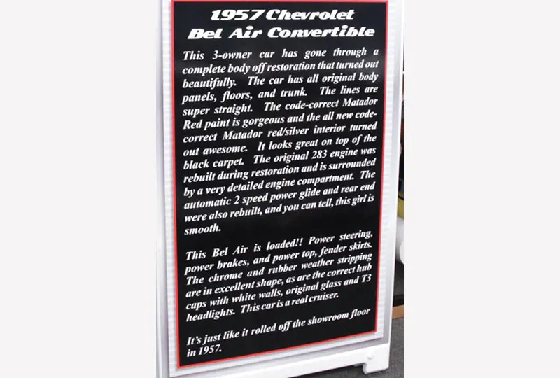 Chevrolet Bel Air Ad Sign