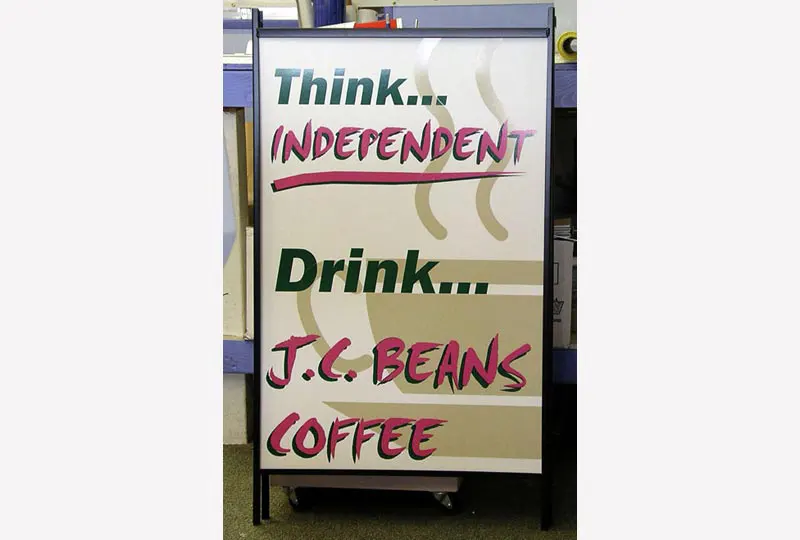 JC Beans Coffee Sign Board