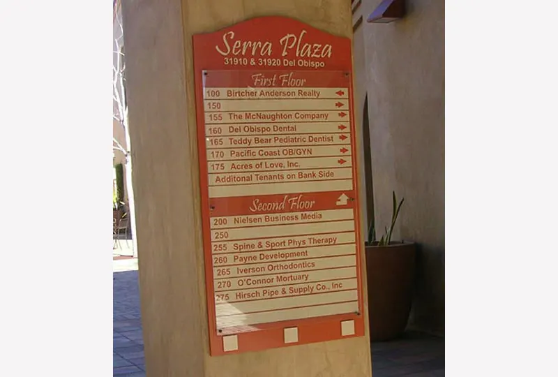 Serra Plaza Direction Sign Board