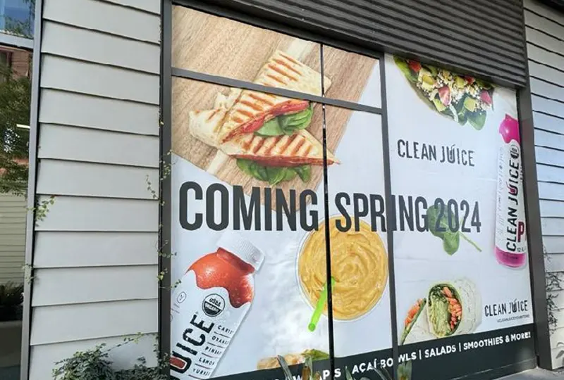 Storefront Graphics for Clean Juice Location in West LA