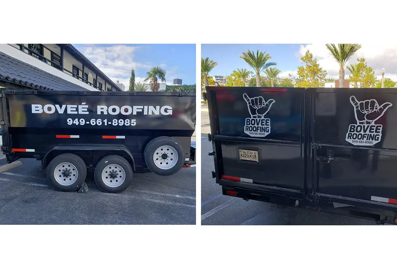 Graphics on New Trailer for Boveé Roofing Company