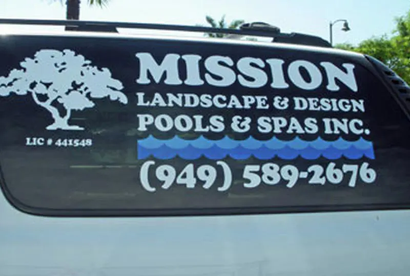 Mission Pools & Spas Car Sign