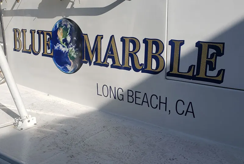 Vinyl boat lettering, Long Beach, CA