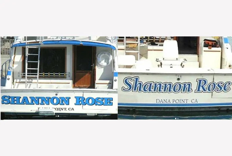 Custom Vinyl Lettering & Boat Graphics Dana Point