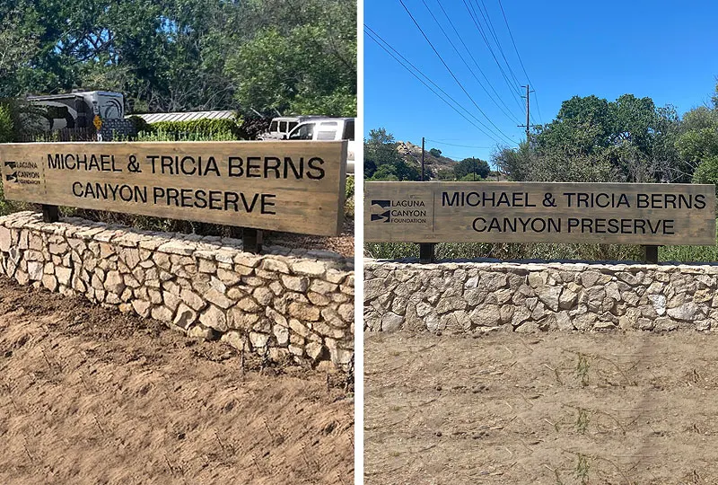 Monument sign in Laguna Canyon, CA