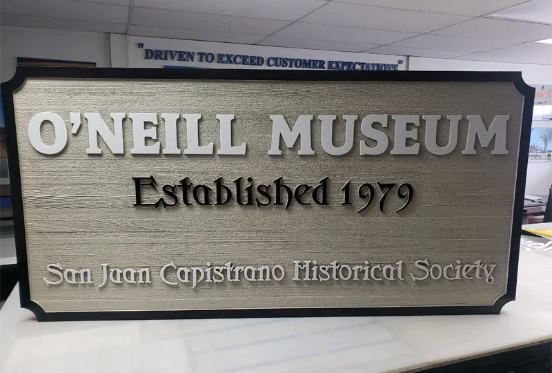 Double Sided Routed Sign for San Juan Capistrano Museum