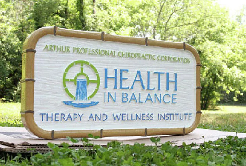 Health Institute Sandblasted Sign