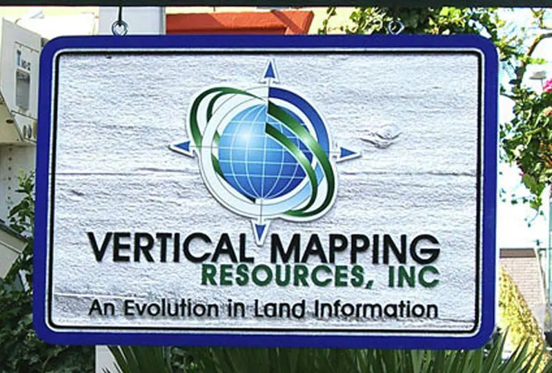 Vertical Mapping Sandblasted Sign